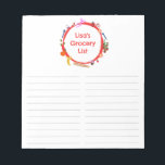 Picnic Illustration CUSTOM Grocery Shopping List Notitieblok<br><div class="desc">Make your shopping lists in style with this customizable grocery shopping, meal planning or to-do list notepad. Click "personalize" to customize with your name or add text to suit your needs. Keep or delete the lines too by clicking the group and deleting. Check my shop for more sizes and styles!...</div>