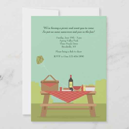 Picnic in de Park Invitation Kaart (Voorkant)
