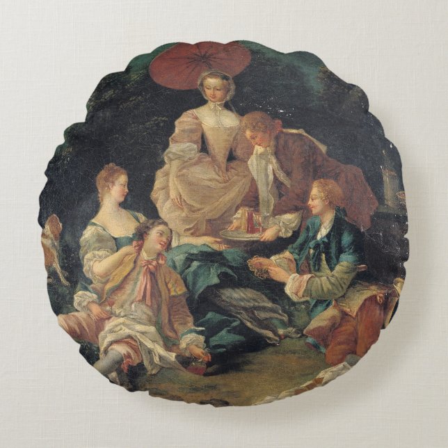 Picnic in een Park Rond Kussen (Voorkant)