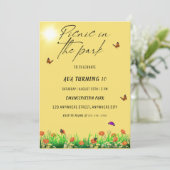 Picnic in het Park Birthday Party Kaart (Staand voorkant)