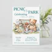 Picnic in het Park Cute Beer Birthday Kaart (Staand voorkant)