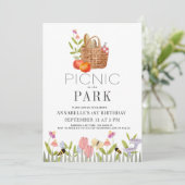 Picnic in het park Floral 1 september Invi Kaart (Staand voorkant)