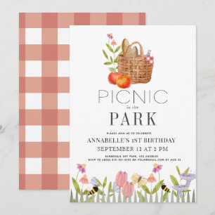 Picnic in het park Floral 1 september Invi Kaart