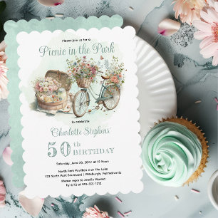 Picnic in het park Floral 50e verjaardag Kaart
