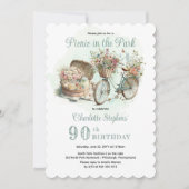 Picnic in het Park Floral 90e verjaardag Kaart (Voorkant)