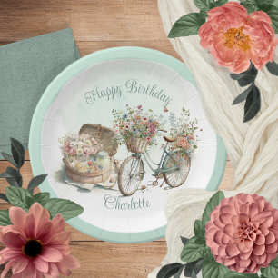 Picnic in het Park Floral Adult Birthday Party Papieren Bordje