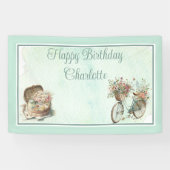 Picnic in het Park Floral Adult Birthday Party Spandoek (Horizontaal)