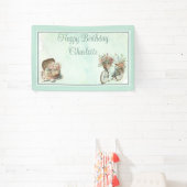 Picnic in het Park Floral Adult Birthday Party Spandoek (Insitu)