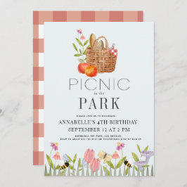 Picnic in het park Floral Birthday Kaart