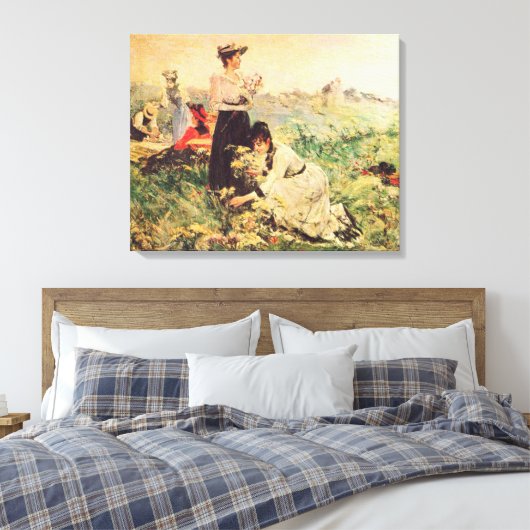 Picnic in Normandië door Juan Luna. Canvas Afdruk (Insitu (Slaapkamer))