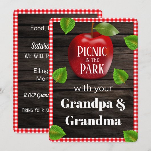 Picnic in Park afspeeldatum uitnodigt Kaart (Voorkant / Achterkant)