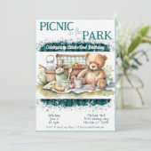 Picnic in Park Green Pset Boys Birthday Kaart (Staand voorkant)