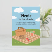 Picnic in the Clouds-Whimsical Outdoor Invitation Kaart (Staand voorkant)