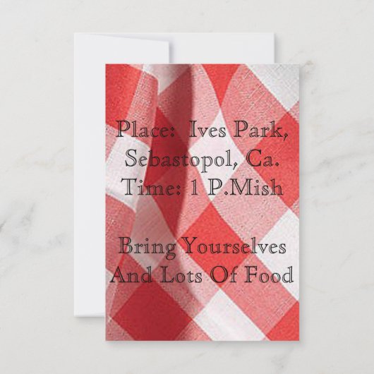 Picnic Kaart (Achterkant)