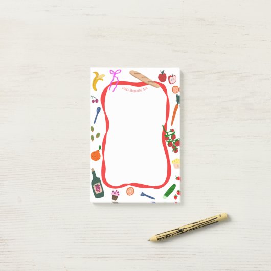 Picnic Lijst Schattigee CUSTOM boodschappenlijstje Post-it® Notes (Op bureau)