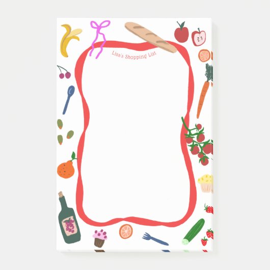 Picnic Lijst Schattigee CUSTOM boodschappenlijstje Post-it® Notes (Voorkant)