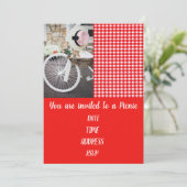 Picnic lunchpartij schattige Franse stijl gingham Kaart (Staand voorkant)