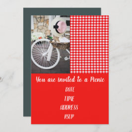 Picnic lunchpartij schattige Franse stijl gingham Kaart