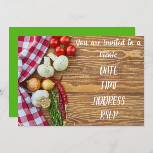 Picnic-lunchparty Kaart (Voorkant / Achterkant)