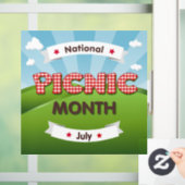 Picnic Maand is juli! Window Cling Raamsticker (Huis)