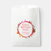 Picnic Modern Schattige HandDrawn CUSTOM VERJAARDA Bedankzakje (Voorkant)