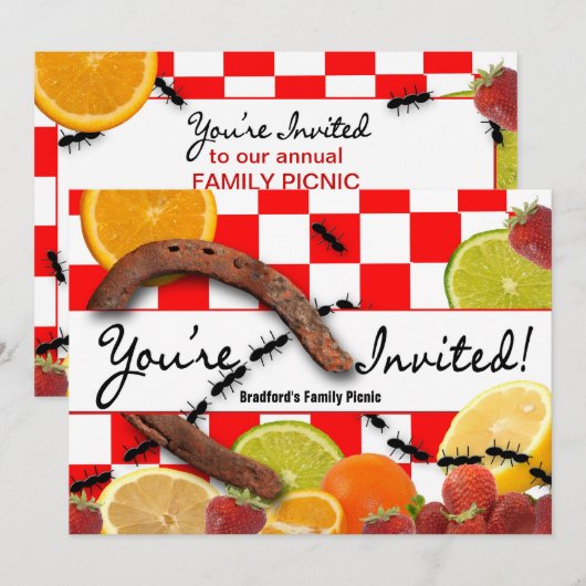 PICNIC/MULTI-DOELEINDE PARTIJINVITATIE KAART (Voorkant / Achterkant)