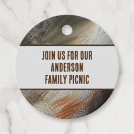 Picnic Natuur Feather Photo Event Familie Reünie Bedankjes Labels