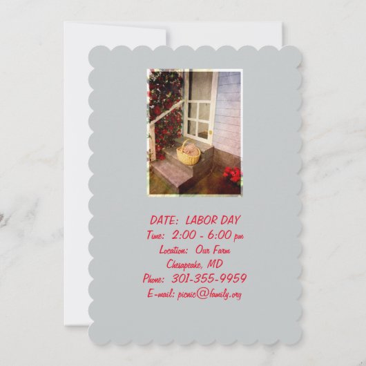 Picnic nodigt uit - uw aangepaste uitnodigingen va (Achterkant)