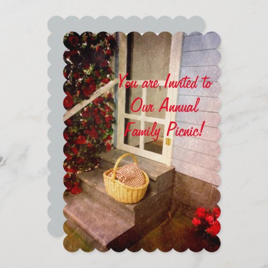 Picnic nodigt uit - uw aangepaste uitnodigingen va (Voorkant / Achterkant)