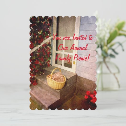 Picnic nodigt uit - uw aangepaste uitnodigingen va (Staand voorkant)