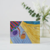Picnic op de strand briefkaart (Staand voorkant)