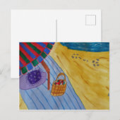 Picnic op de strand briefkaart (Voorkant / Achterkant)