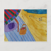 Picnic op de strand briefkaart (Voorkant)