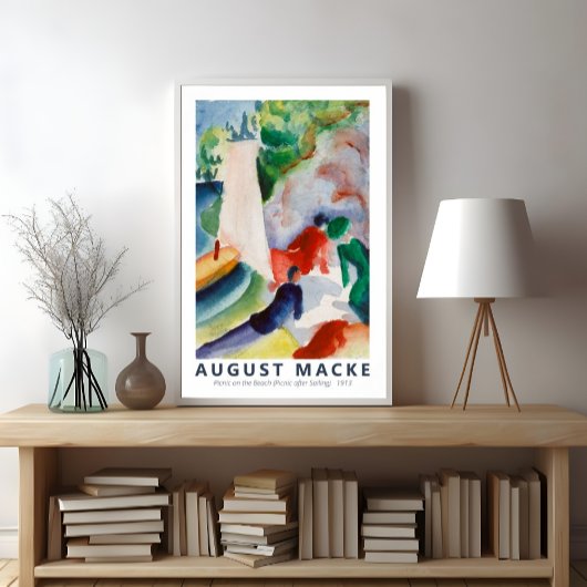 Picnic op het strand van August Macke Poster