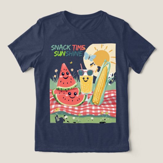 Picnic Pals – Summer Snack Squad Tri-Blend Shirt (Design voorkant)