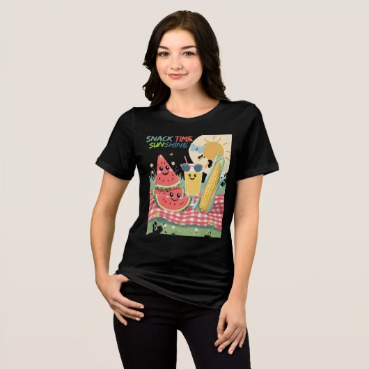 Picnic Pals – Summer Snack Squad Tri-Blend Shirt (Voorkant volledig)