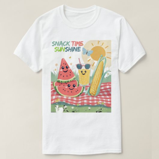 Picnic Pals – Zomer Snack Team T-shirt (Design voorkant)