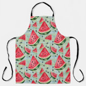 Picnic Patch Watermelon – Waterverf Fruit Gingham Schort (Voorkant)