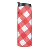 Picnic Patroon rode en witte chequecheques Thermosbeker (Geroteerd rechts)