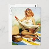 Picnic Pin-up Briefkaart (Voorkant / Achterkant)