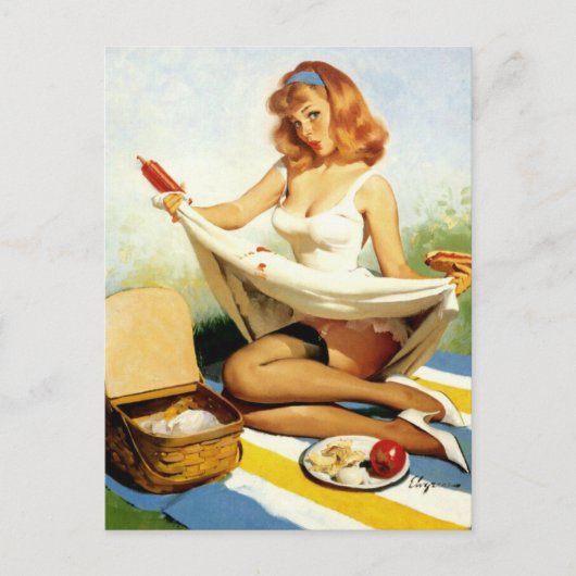 Picnic Pin-up Briefkaart (Voorkant)
