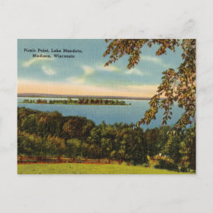 Picnic Point, Mendota-meer, Madison, Wisconsin Briefkaart