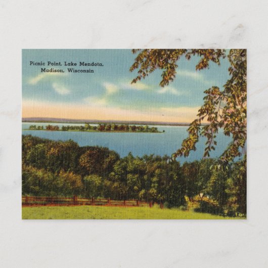 Picnic Point, Mendota-meer, Madison, Wisconsin Briefkaart (Voorkant)