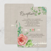 Picnic Reception BOHO Baby's Breats Rozen Wooden Informatiekaartje (Voorkant / Achterkant)