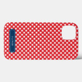 Picnic Red Gingham personaliseren met naam Case-Mate iPhone Case (Achterkant (horizontaal))