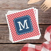Picnic Red Gingham Persoonlijke naam Monogram Servetten