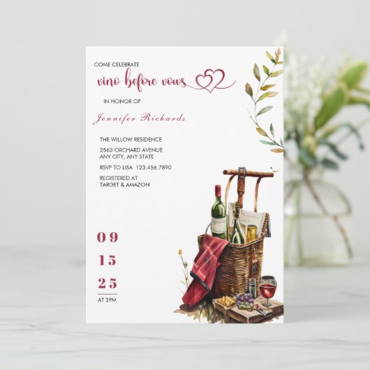 Picnic | Rustisch Vrijgezellenfeest Kaart (Staand voorkant)