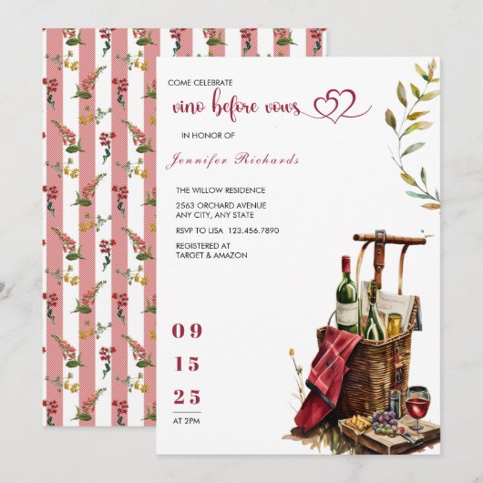 Picnic | Rustisch Vrijgezellenfeest Kaart (Voorkant / Achterkant)