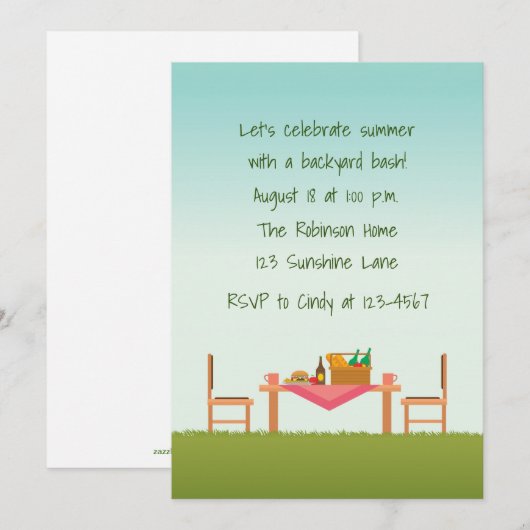 Picnic Scene buiten Kaart (Voorkant / Achterkant)