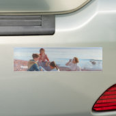 Picnic Snack on the Beach (Italiaanse zeevoelige s Bumpersticker (Op auto)